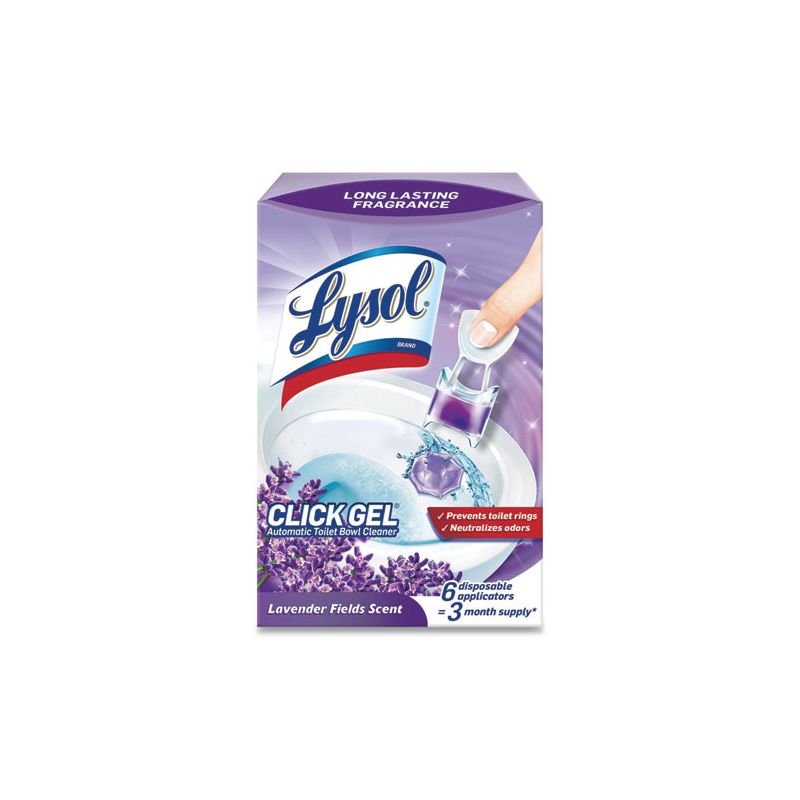 LYSOL Brand Click Gel Automatic Toilet Bowl Cleaner, Lavender Fields, 6/Box, 4 Boxes/Carton, 1 of 7