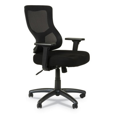 Black Mesh Mid-Back Swivel Office Chair with Adjustable Arms