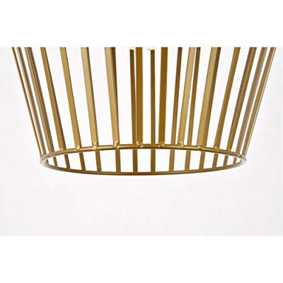 Elegant Brass Finish Iron Shade Pendant Light with Adjustable Chain
