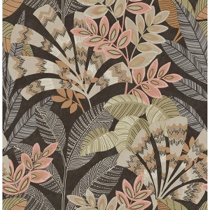 Brewster Peel and Stick 1pc Wallpaper Yara Charcoal - 1 of 4