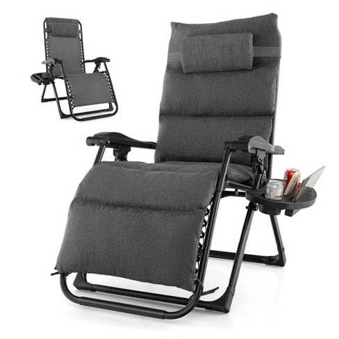 Tangkula Zero Gravity Chair Folding Recliner Lounge Chair W/ Cushion Cup Holder Grey : Target