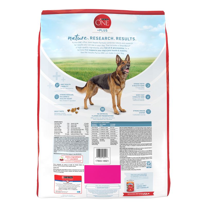 Purina ONE +Plus Joint Health Natural Chicken Flavor Dry Dog Food - 16.5lbs, 4 of 9