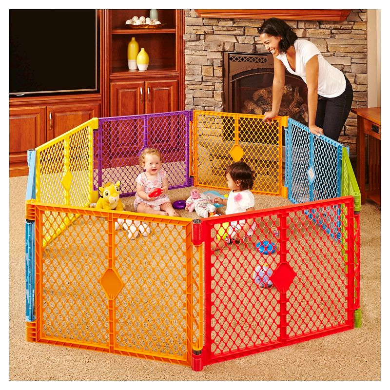 Toddleroo by North States Superyard Colorplay 8 Panel Freestanding Gate, 3 of 10