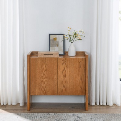 NicBex Farmhouse Sideboard Cabinet 2 Doors Kitchen Storage Cabinet,Walnut