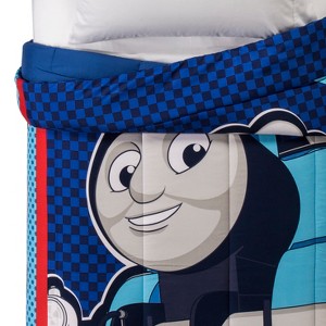 Thomas & Friends Thomas the Tank Engine Blue & Red Comforter (Twin), Blue Red