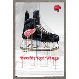 Trends International NHL Detroit Red Wings - Drip Skate 21 Framed Wall Poster Prints - 1 of 4