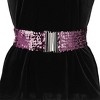 Allegra K Women's Stretchy Wide Waist Belts Interlock Buckles Shinny Sequins Decor Belts for Dresses 2 Pcs - 4 of 4