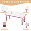 Height Adjustable Kids Table and 6 Chairs Set with Storage Box ¨C Graffiti Desktop, - 4 of 4