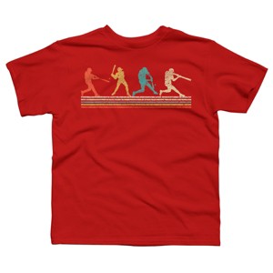 Boy's Design By Humans Vintage Distressed Baseball Swing By LuckyCharm99 T-Shirt - 1 of 2