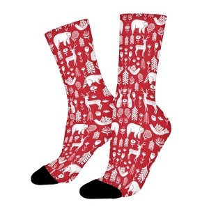 Christmas Winter Holiday Animals Women Printed Crew Socks Funny Funky Socks Soft Polyester Novelty Gifts for Artists Men - 1 of 1