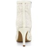 Allegra K Women's Lace Mesh Floral Embroidered Stiletto Heels Ankle Boots - 3 of 4