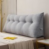 Bekrvio Wedge Headboard Pillow for Bed, Faux Linen Reading Backrest Cushion with Removable Cover & Pocket, Large Triangular Bed Rest - 4 of 4