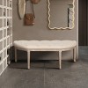 Half Moon French Vintage Bench, Tufted Fabric Upholstered Dining Bench,Ottoman Bench With Wood Legs,Entryway Bench-Cuddlewood - 2 of 4