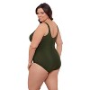 Aqua Green Women's Cinched V-Neck Shirred One Piece - 2 of 3