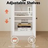 71" Tall Bookcase with Drawers & Doors - White 3-Tier Adjustable Shelf Storage Cabinet for Living Room/Office/Bedroom - 4 of 4