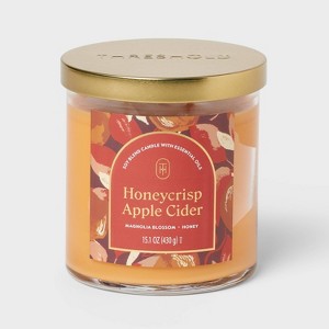 15.1oz 2-Wick Lidded Glass Jar Candle Honeycrisp Apple Cider - Threshold™ - 1 of 3