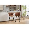 TiramisuBest Counter Bar Stools Set of 2, 360° Swivel Upholstered Barstools with Backs and Metal Legs, 26" H Seat, Velvet Fabric,Goldy Footrest - 4 of 4