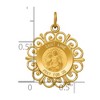 Black Bow Jewelry 14k Yellow Gold Filigree St. Anne Medal Pendant, 19mm (3/4 Inch) - 4 of 4
