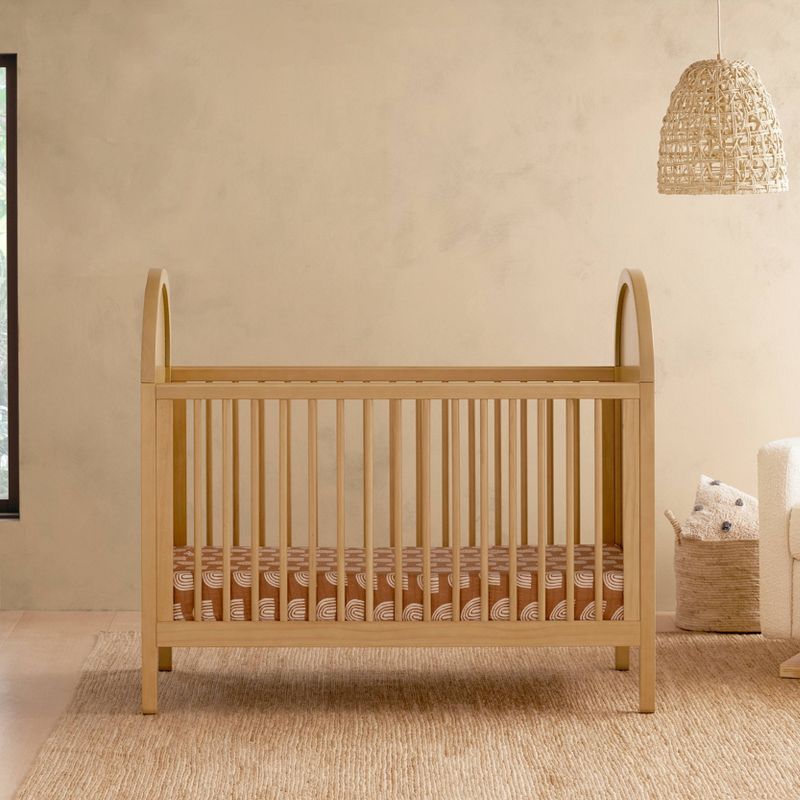 Babyletto Bondi Cane 3-in-1 Convertible Crib with Toddler Bed Kit - Honey/Natural Cane, 2 of 15