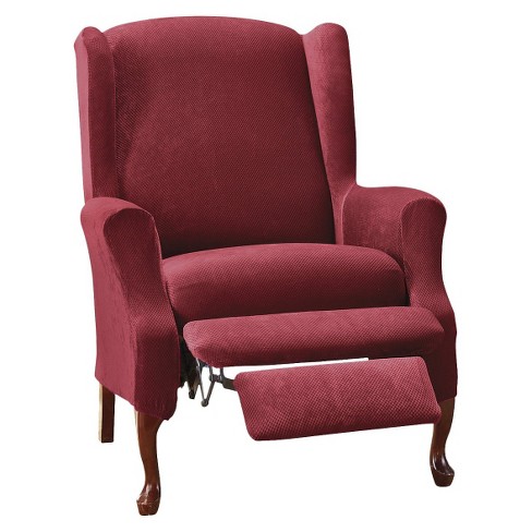 Sure fit stretch pique slipcover wing recliner sale