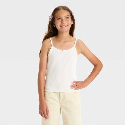 Girls' Pointelle Strappy Cami - art class™