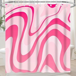 BAGOKIE Shower Curtain Set with 12 Hooks, Washable Fabric Shower Curtain, Rustic Farmhouse Bathroom Shower Curtain, 72x72 Inches - 1 of 4