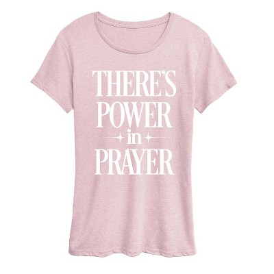 Women's - Instant Message - There's Power In Prayer Short Sleeve Graphic T-Shirt