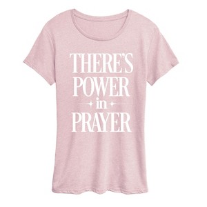 Women's - Instant Message - There's Power In Prayer Short Sleeve Graphic T-Shirt - 1 of 4