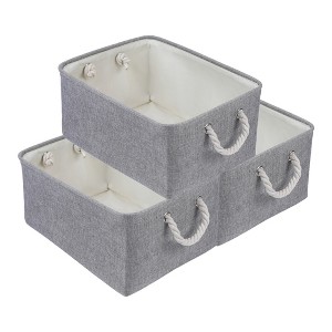 REGALWOVEN Cotton Collapsible Lightweight Sturdy Open Storage Bins 3 Pcs - 1 of 4