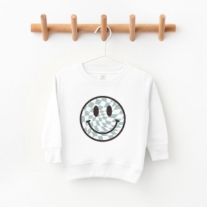 The Juniper Shop Checker Board Smiley Face Toddler Graphic Sweatshirt - 1 of 2