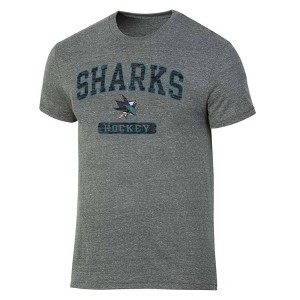NHL San Jose Sharks Men's Gray Tri-Blend T-Shirt - 1 of 3