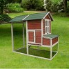 My Backyard Farm Chicken Ranch Coop with PVC Roof, 2 Roosting Bars, 3 Nesting Bays, Pull Out Tray, Hinges, and Vent Window, Dark Red - 4 of 4