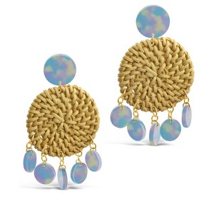 SHINE by Sterling Forever Woven Stud Drop with Resin - 1 of 2