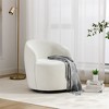 25.60"Chenille Fabric 360° Swivel Accent Armchair Barrel Chair With Black Powder Coating Metal Ring,Yellow - 2 of 4