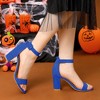 Allegra K Women's Back to College Open Toe Ankle Strap Chunky Heel Sandals - 2 of 4