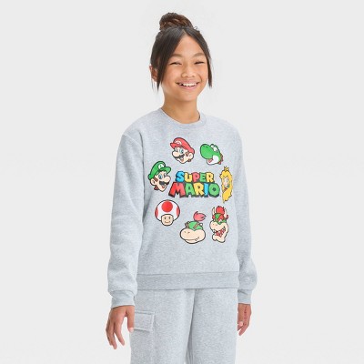 Nintendo Women's Super Mario Plus Size Graphic Sweatshirt - Navy