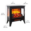 SEVOBAL Indoor Fireplaces 21 Inchthree-Sided Freestanding Electric Fireplace Stove Heater with 3D Flame Effect, Black, 21"*10"*23.35" - 3 of 4