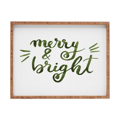 Angela Minca Merry and bright green Rectangular Tray -Deny Designs