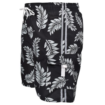 Falcon Bay Big Mens Swim Trunks with Two-Tone Side Panels 