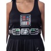 Star Wars Womens' Darth Vader Costume Fitted Nightgown Sleep Pajama Dress Black - 4 of 4