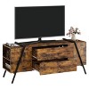 Modern Entertainment Center with Adjustable Shelf, 2 Drawers, TV Console Table, Media Console, u-Shaped Metal Legs - 3 of 4