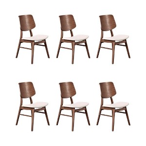 New Classic Furniture, Oscar Walnut Solid Wood Dining Chair (Set of 6) - 1 of 4