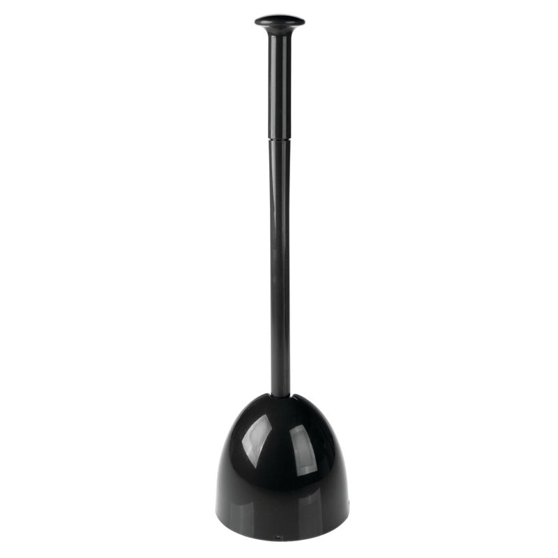 mDesign Plastic Freestanding Hideaway Toilet Bowl Plunger with Holder, 5 of 8