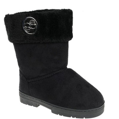 bebe Girl's Trendy Winter Boots for Little Girls, Kid's Boots with Chic Metallic Medallion