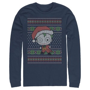 Men's Batman Ugly Christmas Chibi Joker Long Sleeve Shirt - 1 of 3