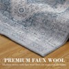 Machine Washable Area Rugs Non Slip Floral Print Indoor Floor Carpet Vintage Distressed Indoor Mat Low Pile Rugs for Bedroom Living Room Dinning Room - 4 of 4