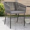 vidaXL Outdoor Patio Chairs - Poly Rattan with Cushions, Gray Seating for Garden & Patio - Modern Design, Weather-Resistant Frame - 2 of 4