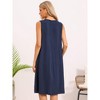 INSPIRE CHIC Women's Pleated Casual 2026 Sleeveless Swing V Neck Shift Midi Sundress - 3 of 4