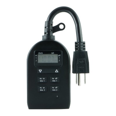 5.25 Black Christmas Lights 120V AC Plug Digital Timer