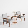 Fabric Accent Arm Chair Set of 2 with Round Wood Side Table for Bedroom or Office - 3 of 4